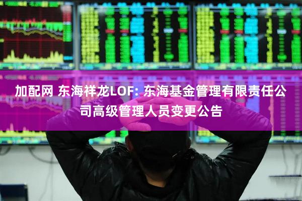 加配网 东海祥龙LOF: 东海基金管理有限责任公司高级管理人员变更公告