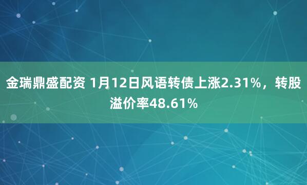 金瑞鼎盛配资 1月12日风语转债上涨2.31%，转股溢价率48.61%